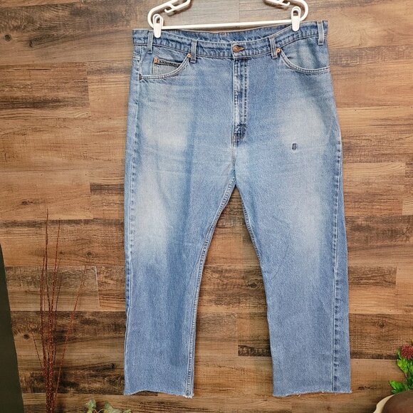 Vtg Levi's Jeans Mens 42x32 Measures 40x29 Orange Tab 505 USA 90's Raw Hem - Picture 2 of 10